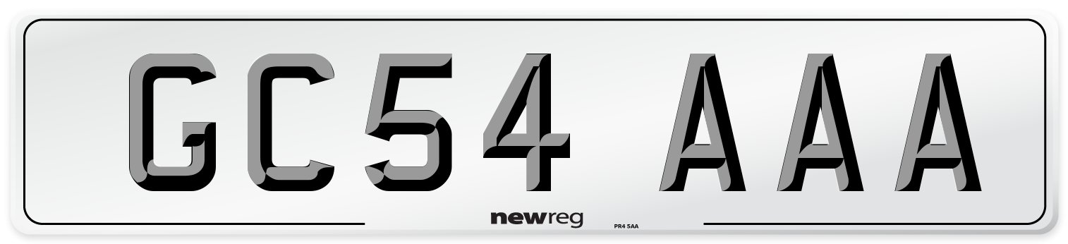 GC54 AAA Number Plate from New Reg